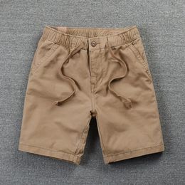 Men's Shorts Mens Summer Elastic Waist Casual Solid Colour Drawstring Pants