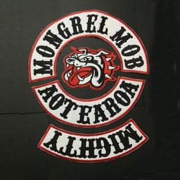 NEW ARRIVED MONGREL MOB PATCHES BADGES FOR JACKET VEST CLOTHING STICKER IRON ON PATCH APPLIQUES SHOES BIKER MOTORCYCLE MC PATCH AP254g