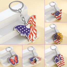 New Independent Day American Flag Butterfly Eagle Key pendant Car keychain pendant bag