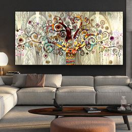 Stickers Tree of Life by Gustav Klimt Landscape Wall Art Canvas Scandinavian Posters and Prints Modern Wall Art Picture for Living Room