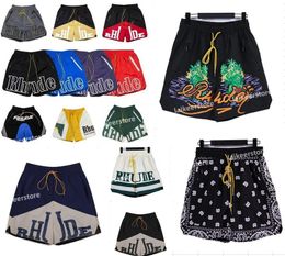 Rhude Mens Shorts Atletyczny swobodny siatka krótkie mężczyźni Women Wysokiej jakości klasyczny plażowy moda luksusowy projektant Casual Street Hip Hop Pary Designer Shorts 6565650