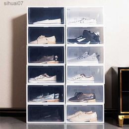 1pc Plastic Shoes Case Shoe Cabinet Foldable Storage Plastic Dustproof Transparent Door Home Closet Shoe Organiser Stackable Box L230705