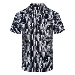 23 Luxury Designer Shirts Mens Fashion Geometric Plaid bowling shirt Hawaii Casual Shirts Men Slim Fit Short Sleeve Variety 688