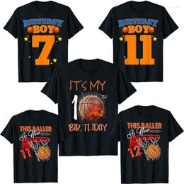 Men's T Shirts 7th 10th 11th 12th Birthday Boys Basketball 7 10 11 12 Years Old Kids Gift Tee Tops Basketball-Fans Aesthetic Clothes