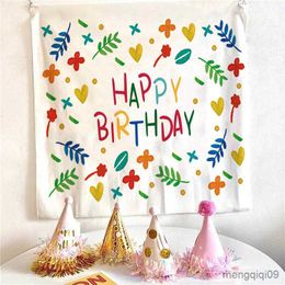 Tapestries Happy Birthday Decorations Wall Tapestry South Korea Cute Backdrop UK Pretty Wedding Girls Room Send Installation Package R230705