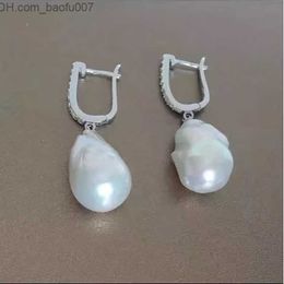 Charm 925 Sterling Silver Hot Selling 100% Natural Freshwater Baroque Pearl Drop Earrings INS Exquisite Jewellery Women's Gift 15-25mm EX Z230706