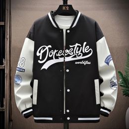 Mens Jackets Hip Hop Varsity Baseball Jackets Mens Fashion Letters Printed Patchwork Coats Harajuku Casual Loose College Style Jacket Unisex 230705