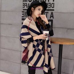 Top Original Bur Home Winter scarves online shop Cashmere Office Shawl for Women 2023 New Autumn and Outwear Warm Neck Korean Checked Scarf High end Dual Use