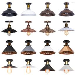 Ceiling Lights Vintage Retro Light Flush Mount Lamp Shade Industrial Lighting For Indoor Bedroom Kitchen Living Room Home Decor