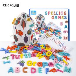 3D Puzzles Children Wooden Puzzle English Alphabet Spelling Card Jigsaw Kids Early Learning Educational Toys for 230704