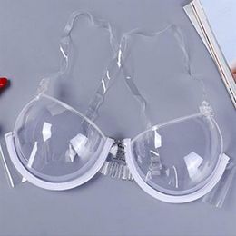 Women Sexy Push Up Lingerie Bras Underwear TPU PVC Transparent Clear Bra Ultra Thin Straps Invisible Bras221W