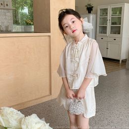Summer New Children Jacquard Top and Shorts Two-piece Set