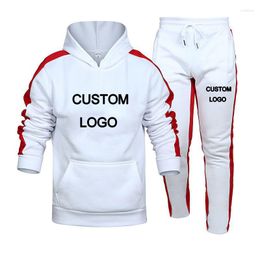 Men's Hoodies Custom LOGO Casual Clothing Hoodie Sets Men Tracksuit Sportswear Sweatshirt Sweatpants Suit
