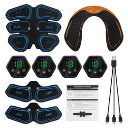 Other Massage Items EMS Muscle Stimulator Abdominal Hip Trainer Toner USB Abs Fitness Training Home Gym Weight Loss Body Slimming LCD Display 230704