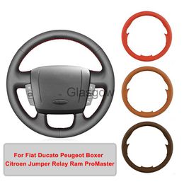 Steering Wheel Covers Origina Artificial Leather Car Steering Wheel Cover For Fiat Ducato Peugeot Boxer Citroen Jumper Relay Ram ProMaster x0705