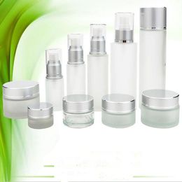 20ml 30ml 50ml Portable Refillable Bottles frosted glass Roll Press Bottles Pump Bottle Make Up And Skin Care Dispenser F2017587 Mbqll