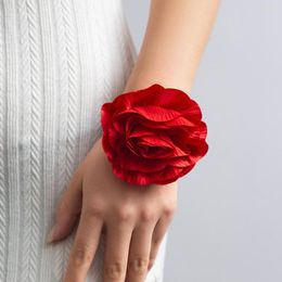 Charm Bracelets Ailodo Romantic Big Rose Flower Bracelet For Women 4 Colours Velvet Chain Party Wedding Fashion Jewellery Girls Gift