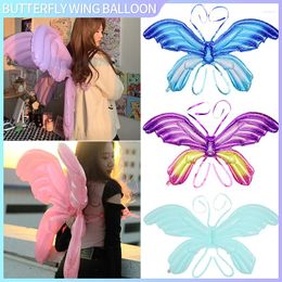 Party Decoration Colorful Butterfly Wing Balloon Back Hanging Foil Balloons Angel Baby Children's Day Toy Wedding Birthday Supplies