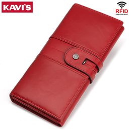 Original Genuine Leather Wallet for Women RFID Credit Cards Holder Purse Large Capacity Clutch Phone Bag Multifunction Handbag