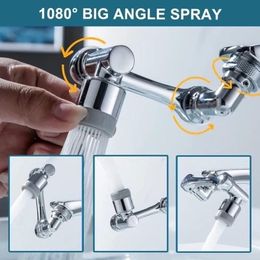 Curtains New 1080° Rotation Extender Universal Faucet Aerator Copper Material Splash Philtre Kitchen Washbasin Bubbler Nozzle Robotic Arm