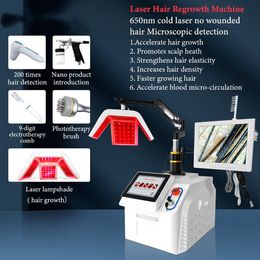 High Frequency Comb 650nm Lasers Scalp Treatment Detection System Diode Laser Light Therapy Hair Growth Anti-Hair Treatment Scalp Care Machine