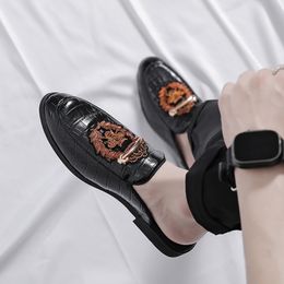 New Black Loafers for Men Slip-On Round Toe Mens Formal Shoes Handmade Shoes for Men with Free Shipping Size 38-47