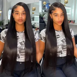 26inch Straight Wig Human Hair 13x6 HD Transparent Lace Frontal Wig For Women Remy Human Hair Wigs Pre Plucked With Baby Hair