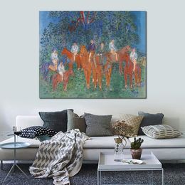 Contemporary Abstract Canvas Art Landscape The Kessler Family on Horseback 1932 Raoul Dufy Painting Hand Painted Home Decor