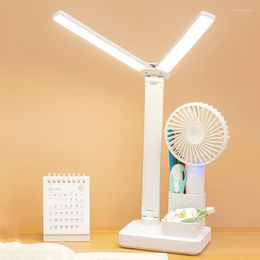 Table Lamps Rechargeable Desk Lamp Double LED Head For Home Office Modern Drom Reading Bedroom