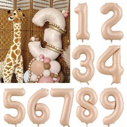 Party Decoration Caramel Color Number Balloon 1st 2nd Birthday Kids Adults Baby Shower Helium Baloon 1-3 Year Globos