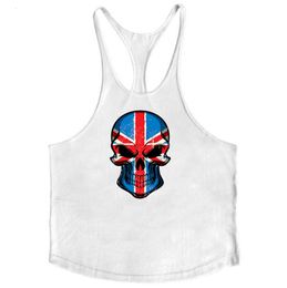 Men's Tank Tops Brand gym clothing men Fitness stringer tank top bodybuilding canottiere vest printed workout Y back undershirt 230704