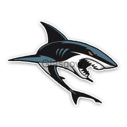 Car Stickers LLY2372 Creativity Ferocious Cartoon Shark Personality Car Stickers PVC Fashion Auto Window Bumper Waterproof Quality Decals x0705