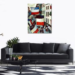 Arte astratta del paesaggio su tela Bandiere Pittura a olio fatta a mano Arredamento moderno