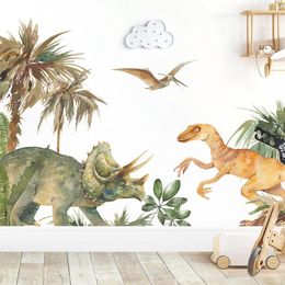 Jars Cartoon Triceratops Dinosaur Park Watercolour Wall Sticker for Kids Room Boy Room Decoration Children's Playroom Home Decor
