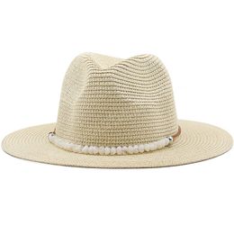 Summer Straw Sun Hat Women Men Wide Brim Summer Outing Sun Visor Holiday Cool Hat UV Protection Seaside Beach Hats Lady