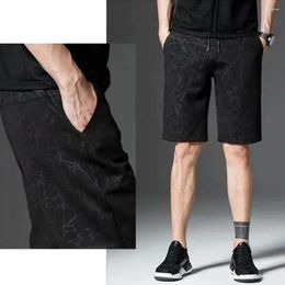 Men's Shorts Mid-Rise Elastic Waistband Drawstring Men Sport Short Pants Summer Camouflage Print Gym Fitness Bodybuilding Sweatpants