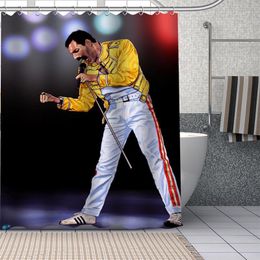 accessories Diy Bathroom Durable Custom Freddie Mercury Shower Curtains Bathroom Curtain Fabric Washable Polyester for Bathtub Art Decor