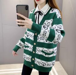 Women's Sweaters Neck Long Sleeve Buttons Designer Sweaters Letter Print Knit Panelled Sweaters