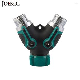 Watering Equipments Garden 2-Way Distributor Water Flow Zinc Alloy Y Hose Splitters Connector Regulable Practical Faucet Connectors