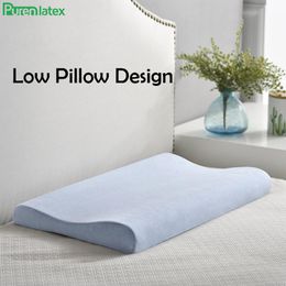 Pillow Purenlatex Memory Foam Pillow Soft Pillow Slow Rebound Neck Spine Protection Thin Pillow for Dutch Wife Children Teenager Pillow