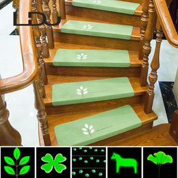 Pads Ruldgee Luminous Soft Stair Stepping Mat Variety Pattern Selfadhesive Nonslip Water Absorption Stair Carpet Mat Protector Rug