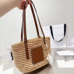 Summer Straw Bag Basket Shoulder Bag Tote Bags Beach Bags Underarm Bags Shopping Bags Handbag Luxurys Women Lafite Grass Crochet Purse Large Beach Totes Handbags