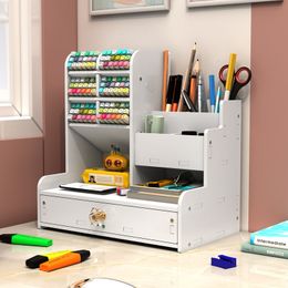 Pencil Cases Pen Holder Nordic Ins Storage Box Creativity Office Desk Stationery Large Capacity Wooden Rack Organiser 230705