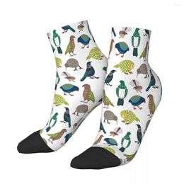 Men's Socks Cute Zealand WHITE Kakapo Parrot Kaka Po Strigops Habroptila Bird Birds Ankle Male Mens Women Summer Stockings Hip Hop