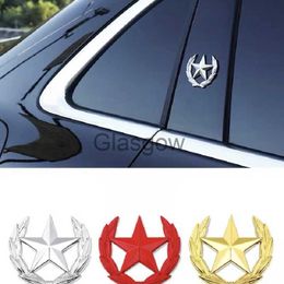 Car Stickers Pentagram star Metal Car Sticker Emblem Badge Car Styling Sticker For Universal Car Motorcycle Decorative Accessories x0705