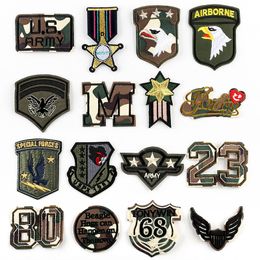 Free Shipping Custom Patches American Army Iron on Patches for Clothing Letter Patches Embroidery Badges Jacket Sewing Accessories Stripe Sticker