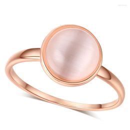 Cluster Rings MxGxFam Pink Opals Jewellery For Women Rose Gold Plated Fashion