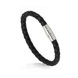 Chain Genuine Leather Bracelets For Mens Braided Rope Wrap Wristband Magnetic Buckle Bangle Women Fashion Jewelry In Bk Drop Delivery Dhxva