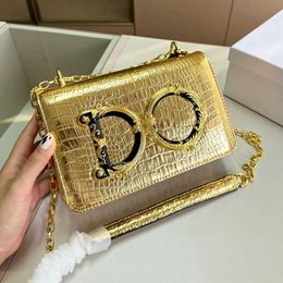 Napoli Women Chain Bags Wallet Messenger Leather Handbags Shoulder High Quality Crocodile Purse Sici Crossbody Bag 22cm