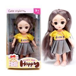 Dolls 17cm dress up girl doll gift box simulation bjd joint children play house game Birthday toy 230704